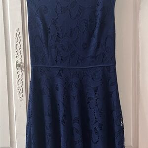 Elegant Navy Lace Dress